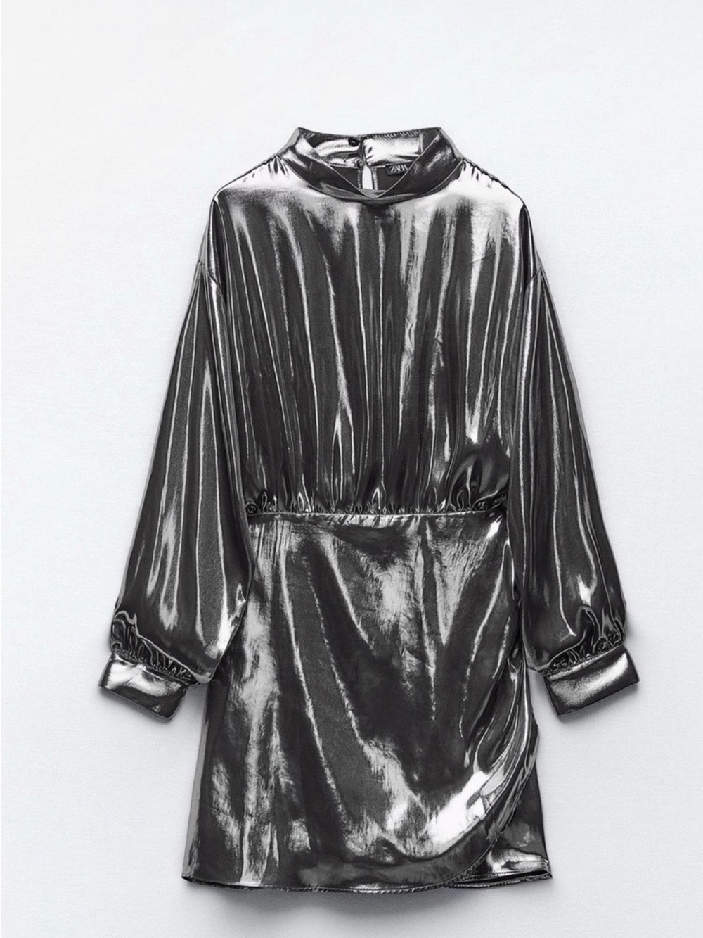 Zara Silver Metallic Mini Dress
